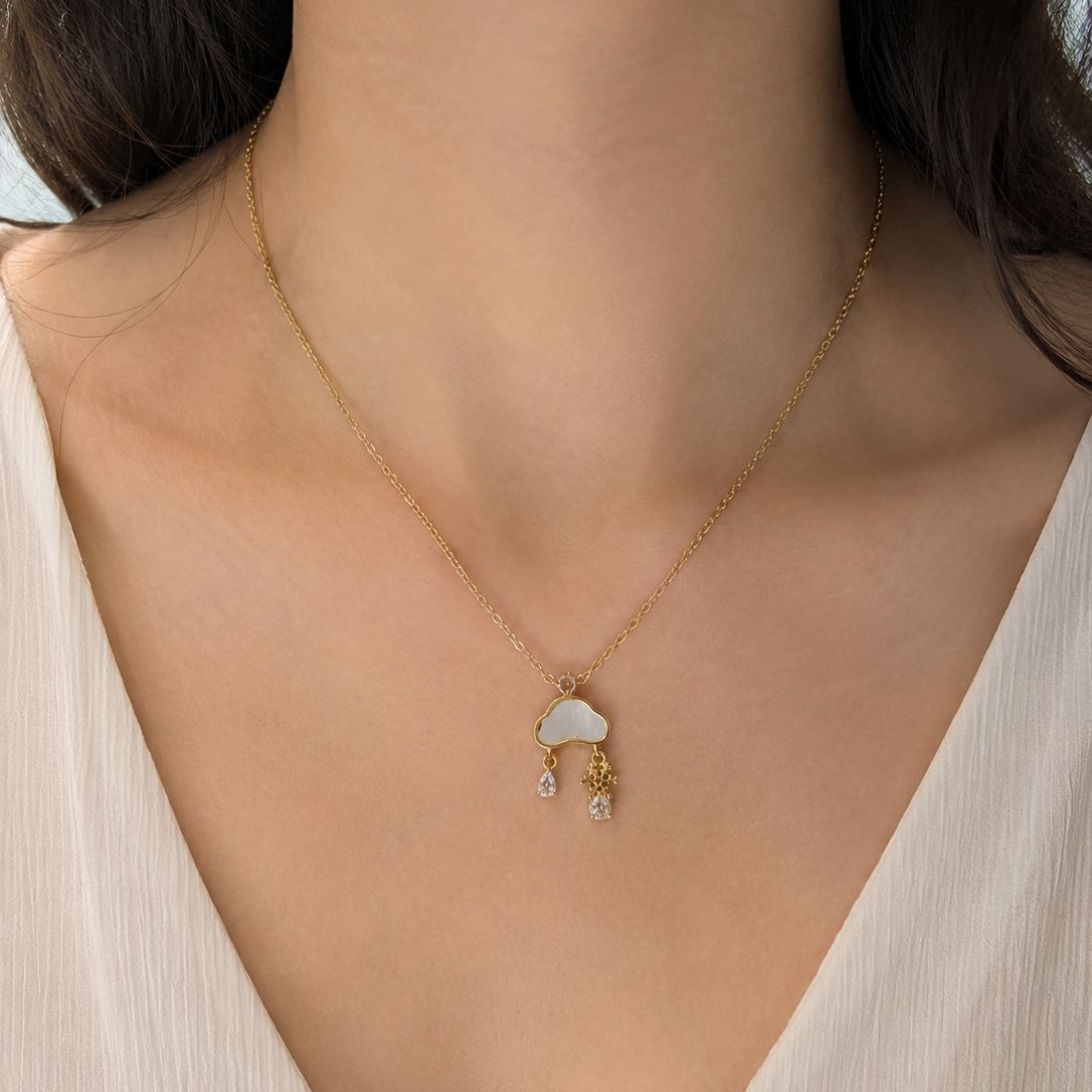 Golden Cloud Charm Necklace